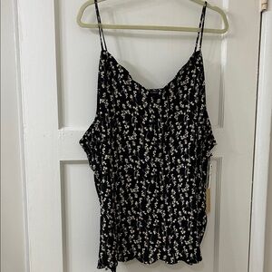 Halogen Black and Cream Floral Camisole